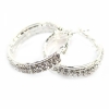 Small Size Super-star CZ-stud Thick Hoop Earrings